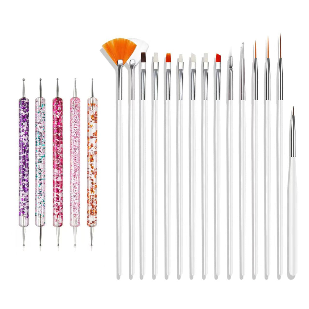 Ensemble de pinces à ongles pour Nail Art, 20 pièces de pinces à ongles, pinces à ongles professionnelles, pinces à revêtement fin pour ongles, rose