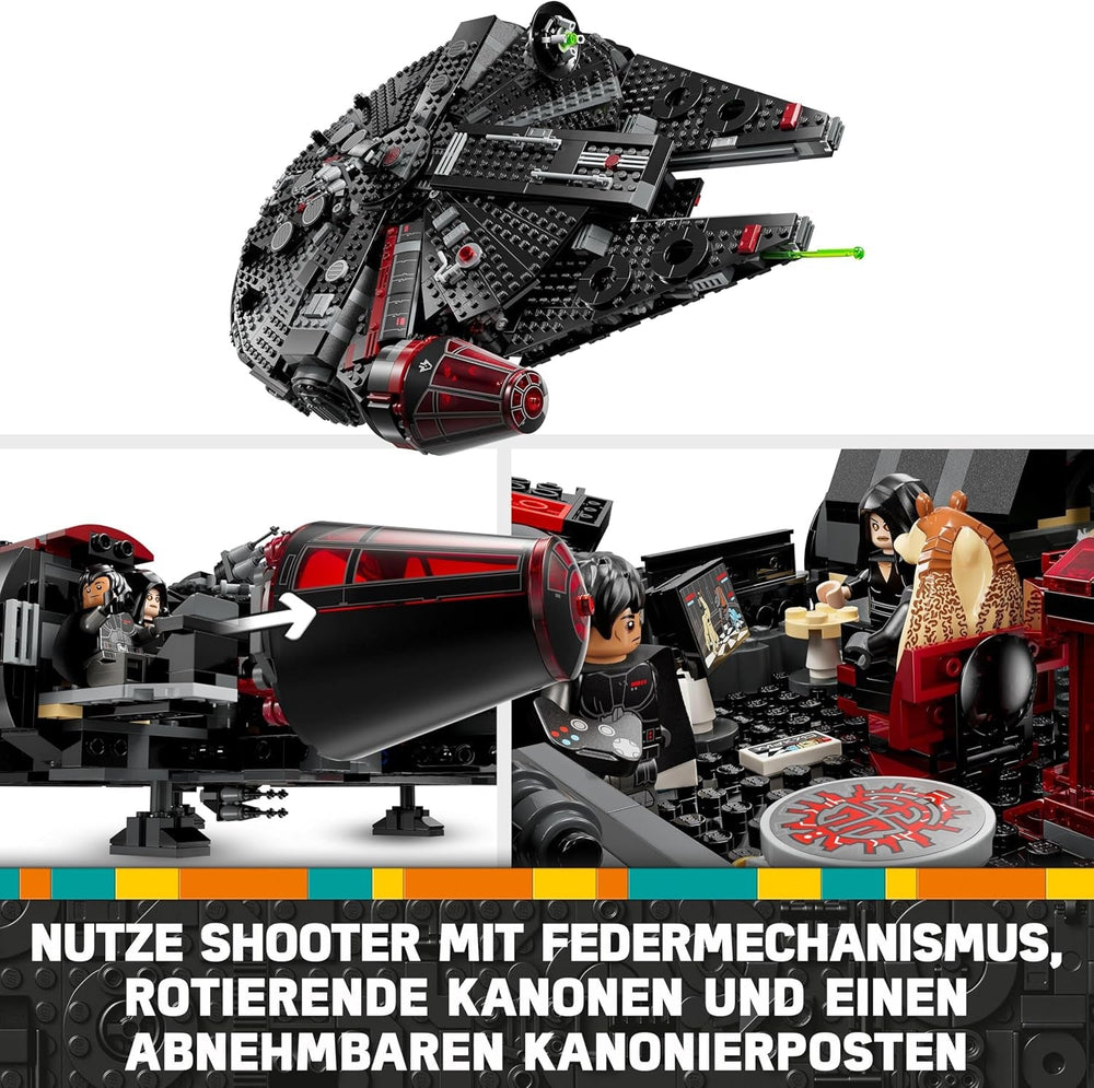 LEGO Star Wars Dark Millennium Falcon, ensemble de vaisseau spatial, jouet de construction pour enfants, cadeau d'anniversaire pour garçons, filles et fans, jouet d'aventure 75389 ensembles de construction Besuche den LEGO-Store
