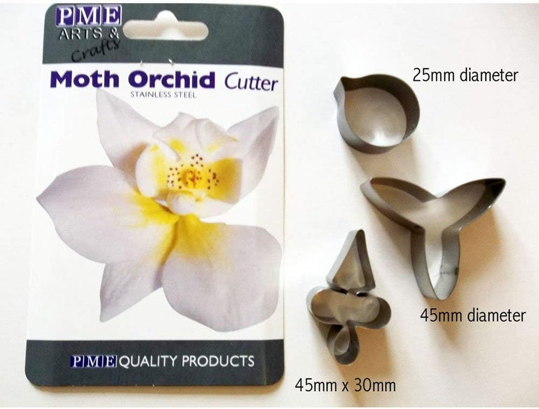 MO223 Coupe-Fleurs, Orchidée Lune, Assortiment, Acier Inoxydable, Argent, 4 x 1,2 x 4,2 cm, 3 Pièces