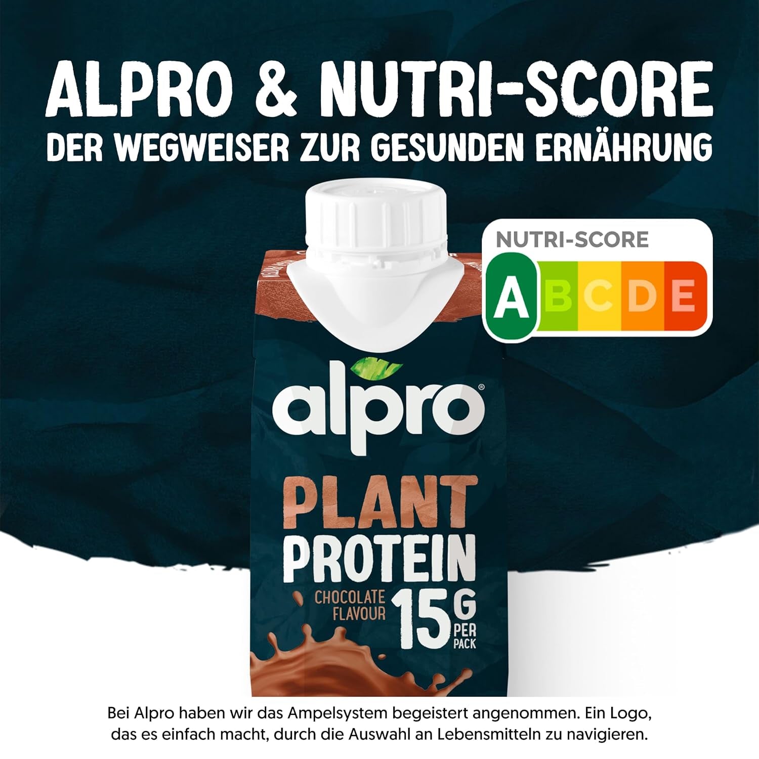 Alpro Proteindrink Schokoladengeschmack – Vegan et milchfree – Ohne Süßstoffe – Von Natur aus lactosefrei – Reich an Ballastsstoffen, Calcium et Vitaminen – 15 x 250 ml – Haltbar