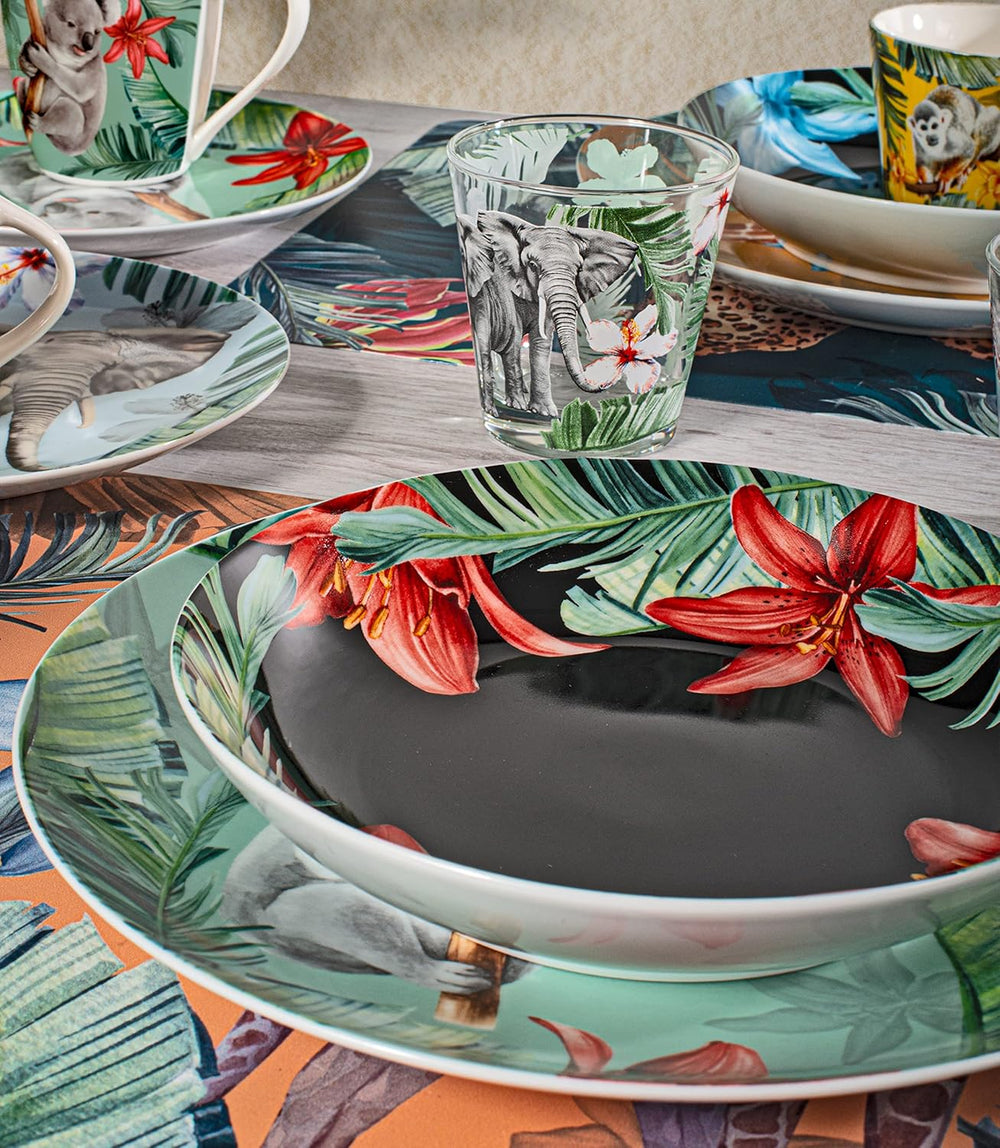 Service Tavola En Porcelaine Exotique 18 Pièces