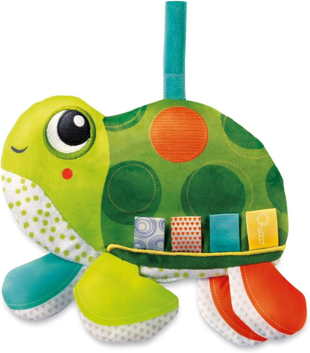 Chicco Easy Grab Turtle Toy, jucărie moale pentru bebeluși cu clopoțel, oglindă, inel din plastic și mărgele, ușor de prins, promovează dezvoltarea abilităților tactile și vizuale, 0-18 luni Jucarii Bebe Naty Shop Molly țestoasa
