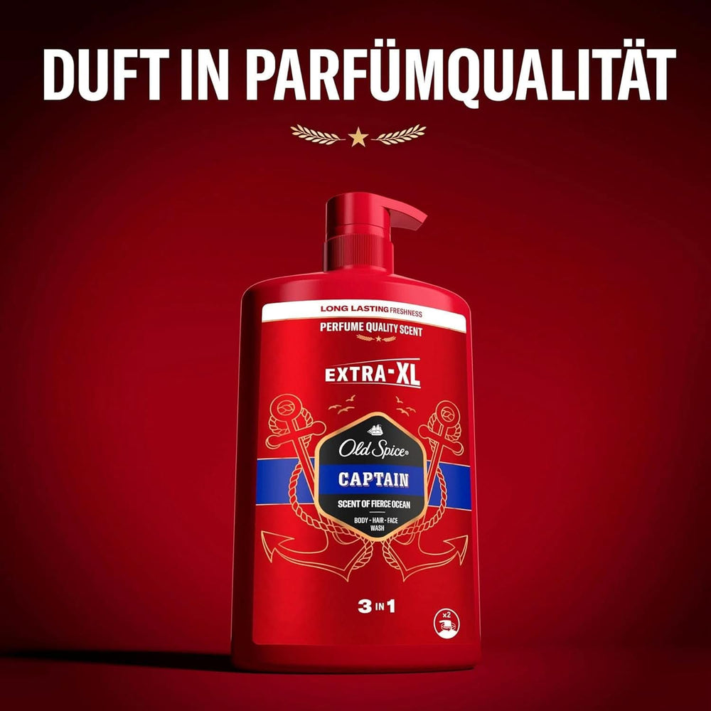 Old Spice Captain 3-In-1 Gel de duș și șampon pentru bărbați, 1 litru Duș și baie Naty Shop