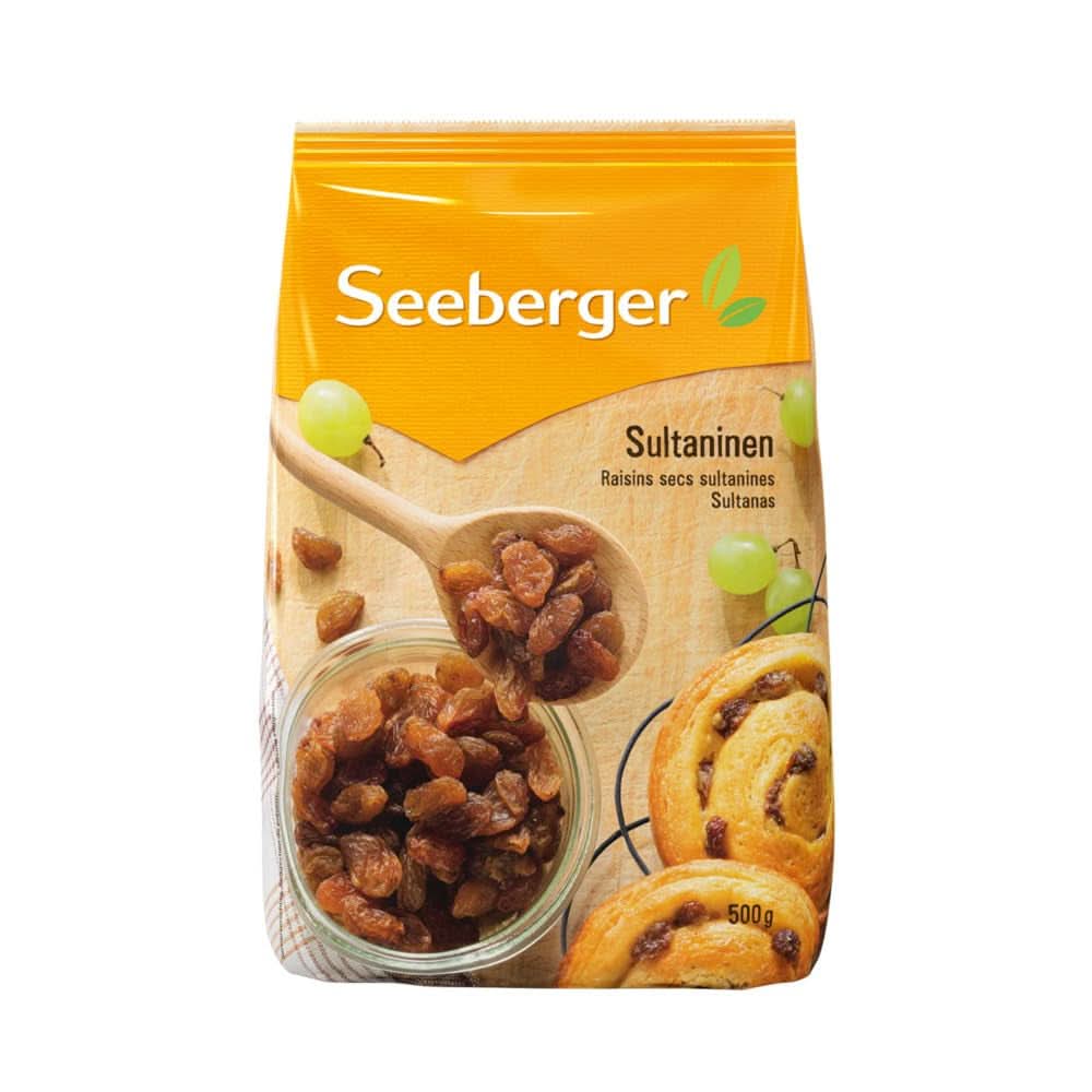 Seeberger Sultanas : Raisins sultanes légers, sucrés et fruités de Turquie, paquet 13 x 200 grammes Naty Shop Produits déshydratés 8 x 500 grammes