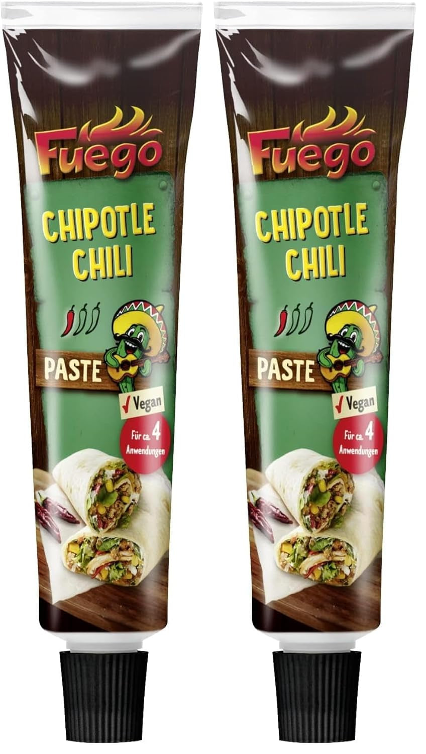 - Pâte de chili chipotle, plats mexicains épicés, pour 4 recettes, végétalien, 1 x 40 g