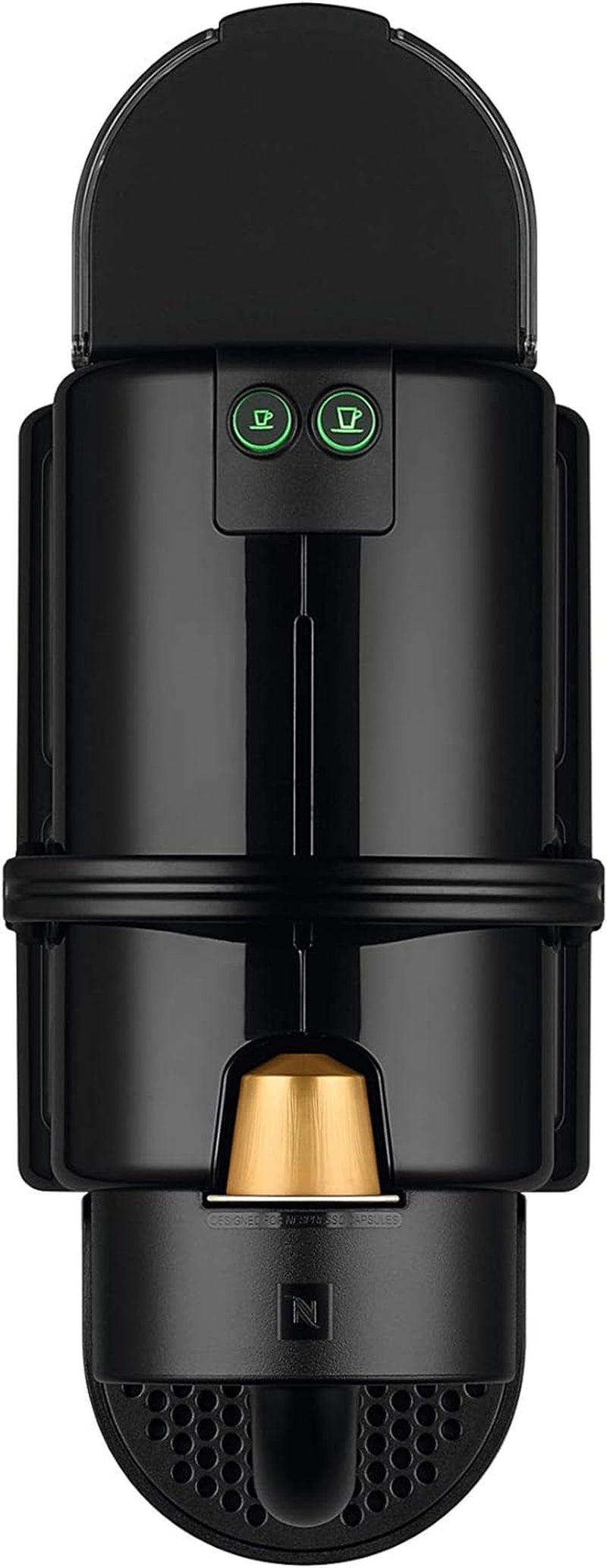 Machine à expresso à capsules Nespresso De'Longhi EN 80.B Inissia, pompe haute pression et fonction d'économie d'énergie, arrêt automatique après 9 minutes, volume de tasse pour expresso et poumon, réservoir d'eau 0,7 l, noir