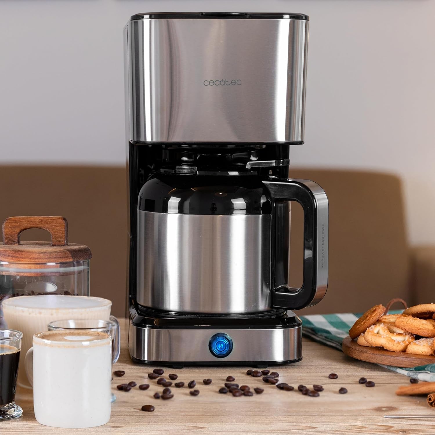 Cafetière goutte à goutte Cecotec Coffee 66 Drop & Thermo, 950 W, 1,2 L, 10 tasses, technologie ExtremeAroma, fonction anti-goutte, indicateur de niveau d'eau, filtre principal réutilisable, protection contre la surchauffe