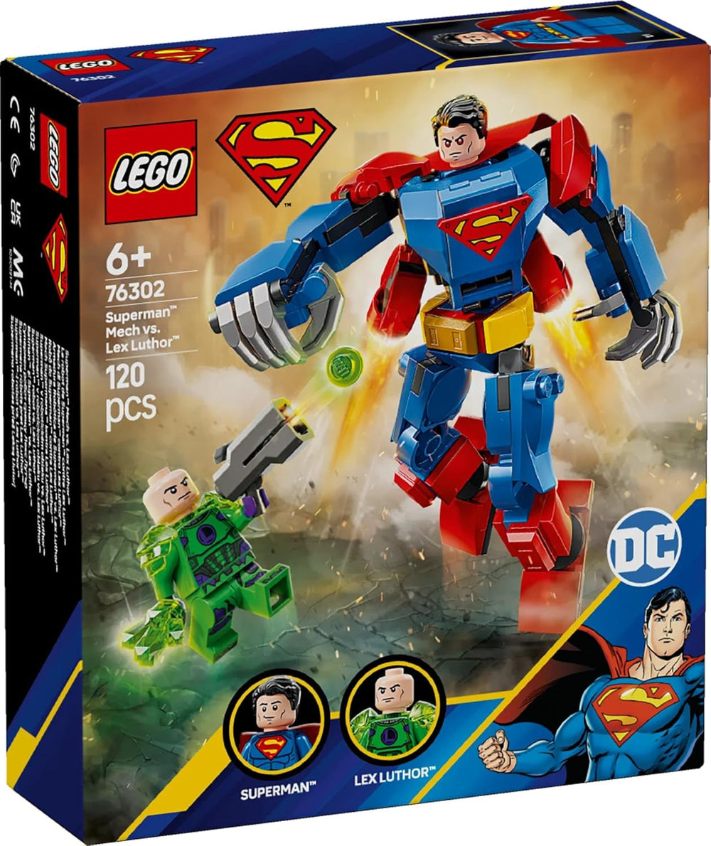 LEGO DC Superman Mech contre. Lex Luthor - Jouet de super-héros avec 2 figurines - Figurine à construire avec bras, jambes et doigts mobiles - Cadeau pour garçons et filles à partir de 6 ans 76302 Jeux de construction Besuche an LEGO-Store