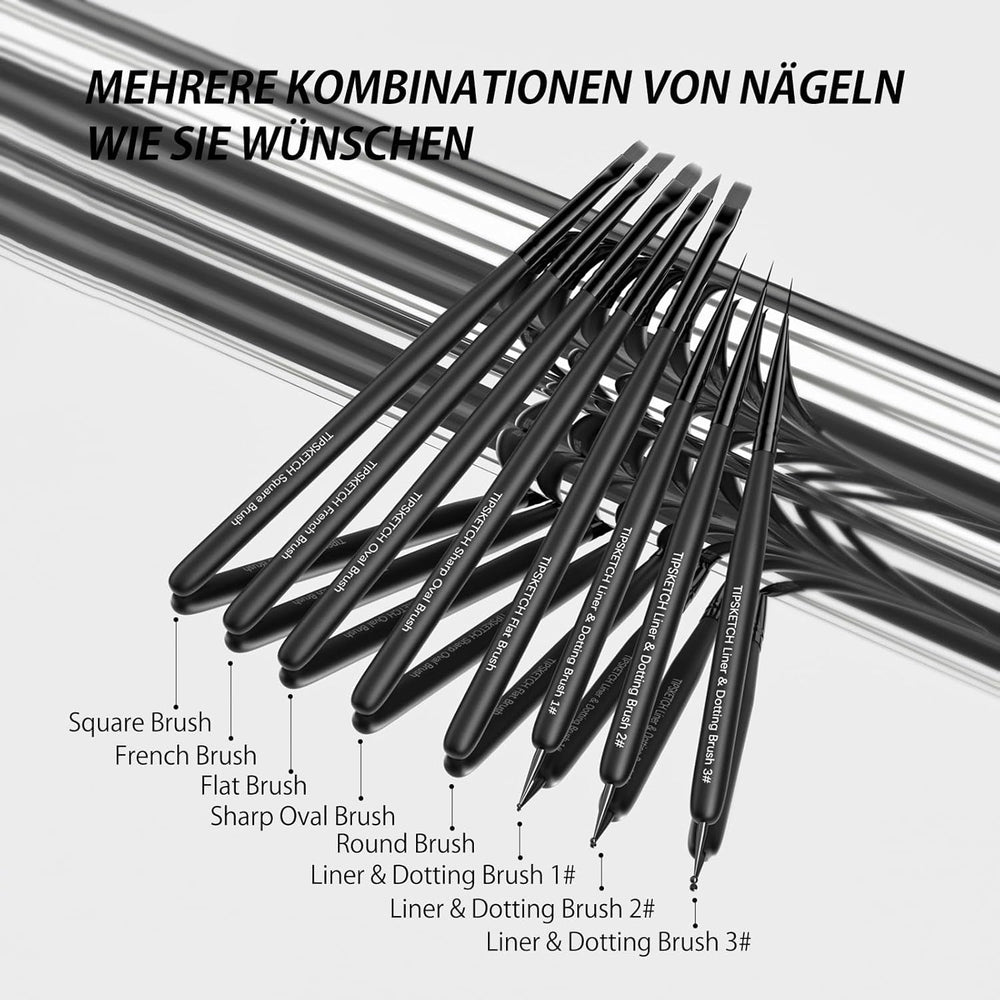 Nagel Pinsel 8 pièces Pinsel pour Gel Vernis, Nageldesign Gel Pinsel Dotting Painting Line Pen pour Nagelack Gel Acryl Nagel Pinsel Nailart Kit Acryl Pinsel Fineliner Nägel Selber Machen