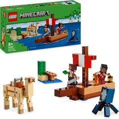 LEGO Minecraft Le bateau pirate Voyage Calmar et chameau Pirate Figure Jouet de construction de navire Jeu de rôle Cadeau pour garçons et filles de 8 ans 21259 Ensembles de construction Besuche den LEGO-Store Default Title