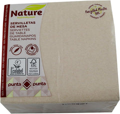 Serviettes en papier recyclé, 2 épaisseurs, écologiques, 100% fibres recyclées, packaging 50% plastique recyclé, 33 X 33 Cm.