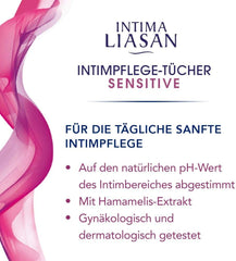 Intima Liasan de Sagrotan Serviettes hygiéniques intimes Sensitive, sans savon et sans alcool, 30 pièces