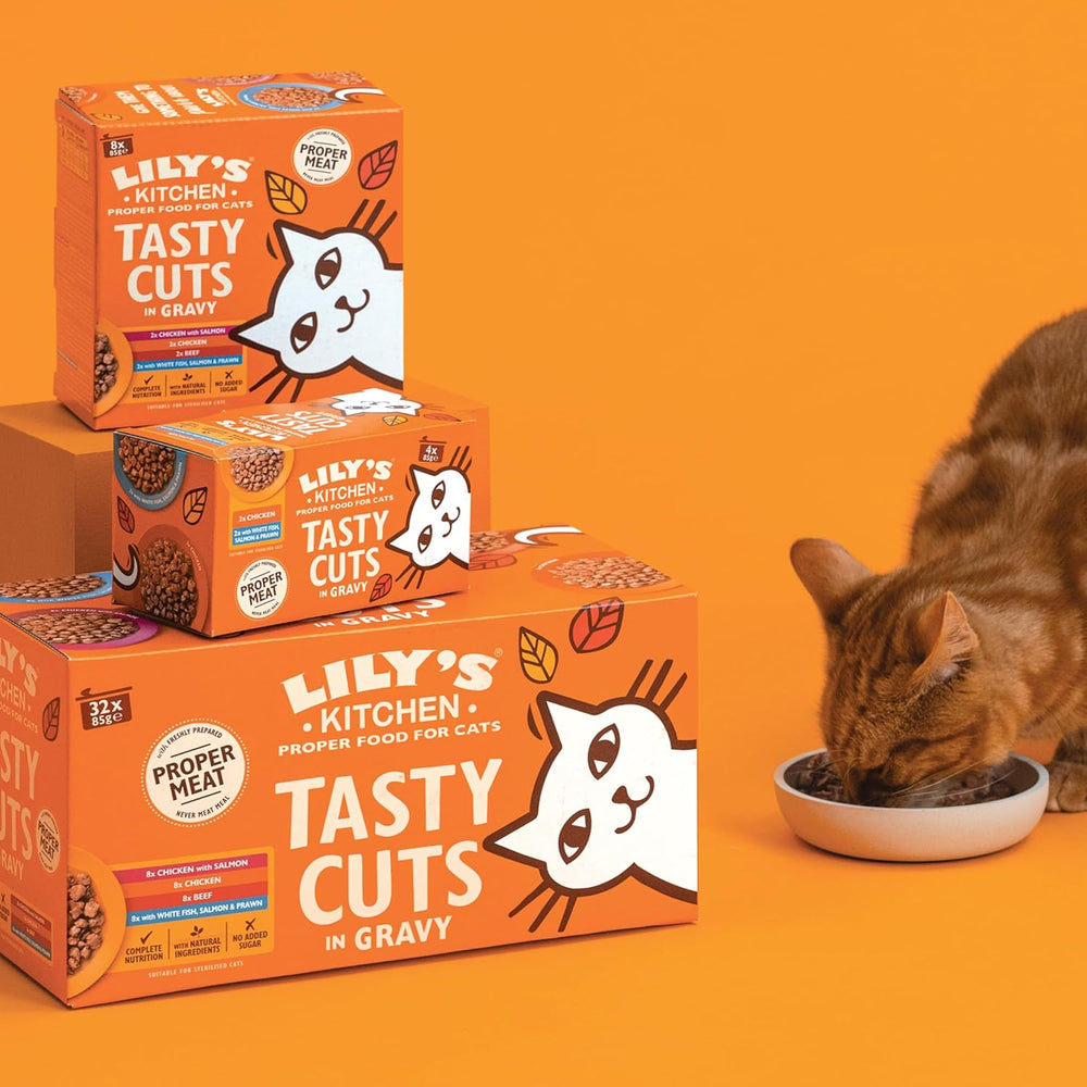 Lily's Kitchen, à base d'ingrédients naturels, délicieuses bouchées en sauce au poulet, nourriture humide pour chats adultes, boîte de 70 g