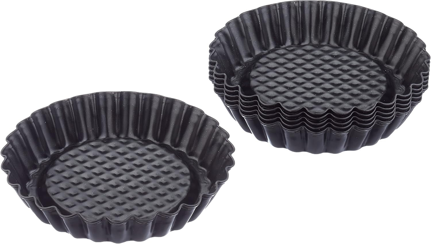ORIGINAL KAISER Classic Obstbodenform 28 Cm, Obstkuchenform, Gleichmäßige Bräunung & Classic Mini Torteletts 6 Stück, Tartelette Förmchen 10 Cm, Tarteform Klein, Tortelettförmchen Antihaftbeschichte Moules et plaques de cuisson Naty Shop