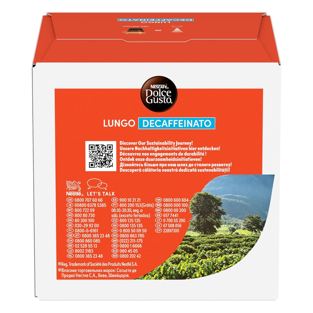 NESCAFÉ DOLCE GUSTO Lungo Decaffeinato Capsules de café paquet de 3 (3 x 16 capsules)