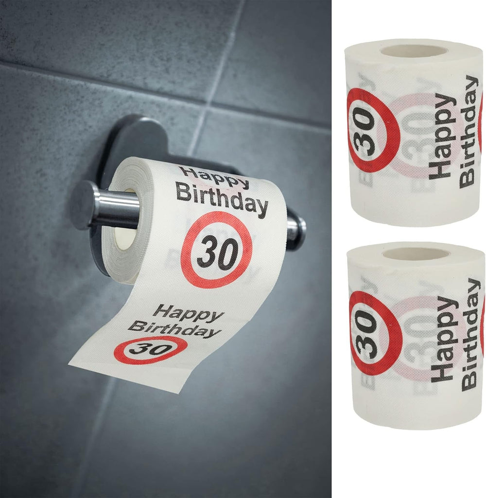 Lot de 4 papiers toilette "Joyeux 40ème anniversaire" │40ème anniversaire 24 mètres 2 tissus 180Gr/Qm │ Papier toilette papier toilette motif (4 X papier toilette 40)