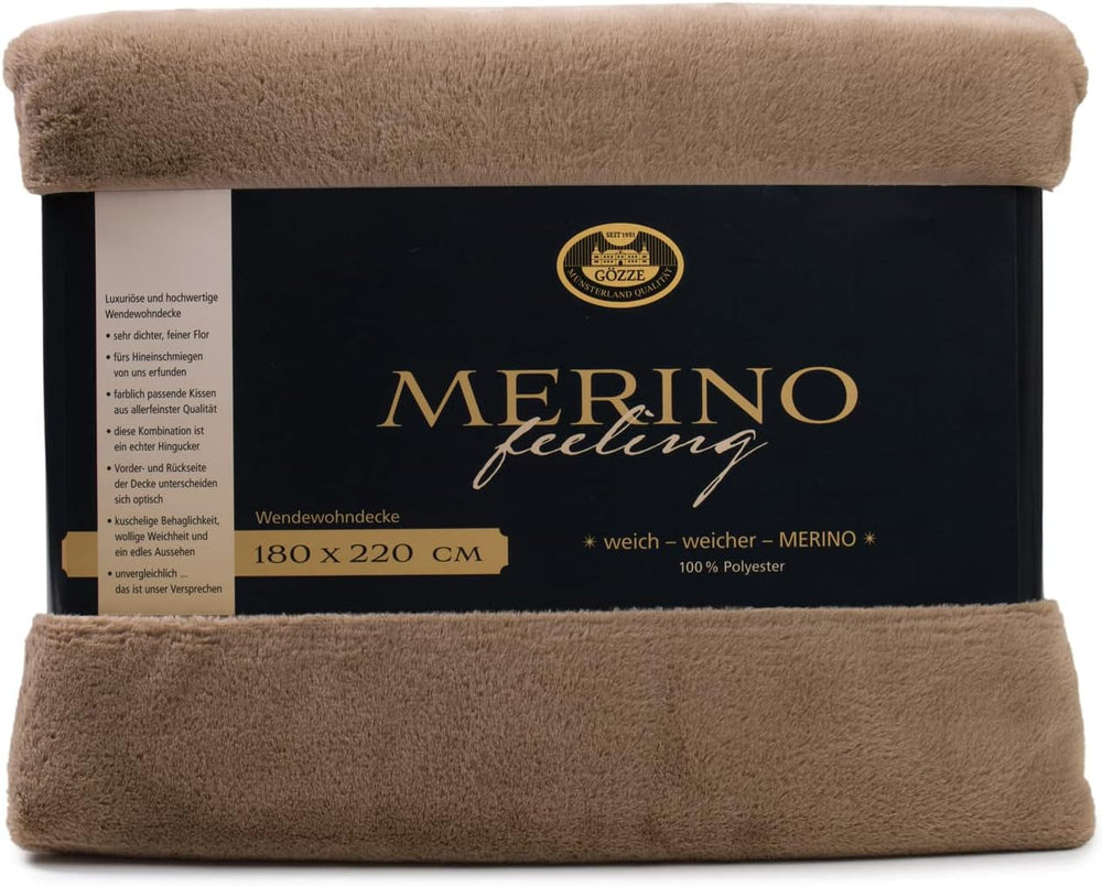 Gözze - Pătură confortabilă, Reversibilă, Densitate mare 600 G/M², 150 X 200 Cm - Verde închis Paturi si Cuverturi Besuche den GÃ¶zze-Store Taupe 180 X 220 Cm