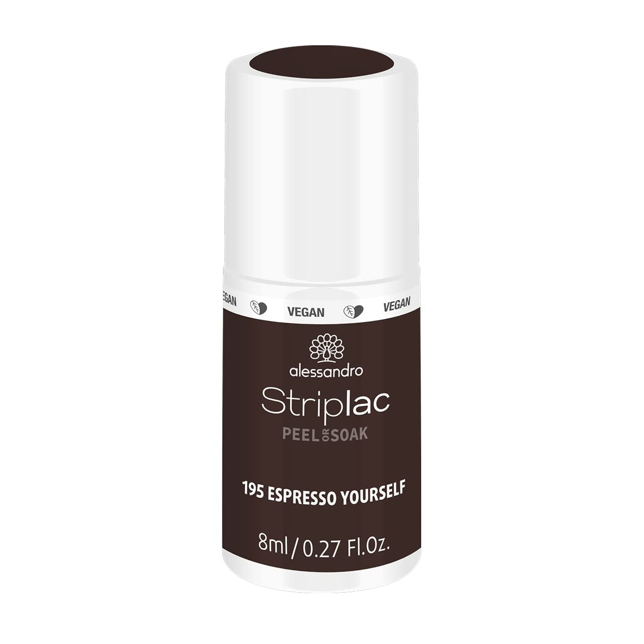 Vernis à ongles UV Alessandro Striplac Midnight Black – Délicat et longue tenue – S'enlève facilement grâce à la technologie Peel-Off Removal – Vegan et cruelty-free – 8 ml