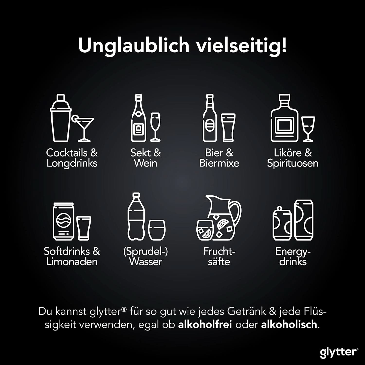 Glytter, Paillettes comestibles pour boissons et liquides, 10 grammes Glitter Naty Shop