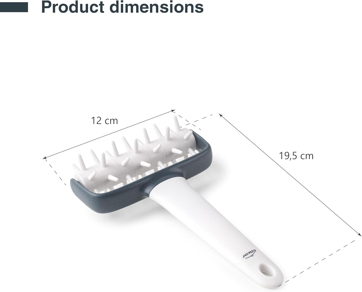 - 68802 - Éponge de cuisine, rouleau à tasser, rouleau à pâtes, évite les bulles dans la pâte, manche ergonomique, 100% amovible, passe au lave-vaisselle, polypropylène, sans BPA, 12x19,5 cm