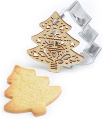 ScrapCooking - Emporte-pièces + Pochoir à Gaufrer, Bois, Bois de Sapin - Emporte-pièce de Noël en Acier Inoxydable pour Biscuits en Relief - Accessoire Outil de Cuisson Sablé - 2092
