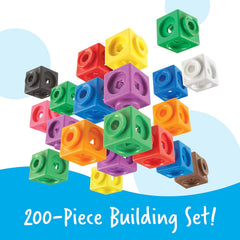 Learning Resources MathLink Steckwürfel Big Builders for Baumeister, ab 5 Jahren, Konstruktionsspielzeug für frühes Mint-Lernen, 200 Teile