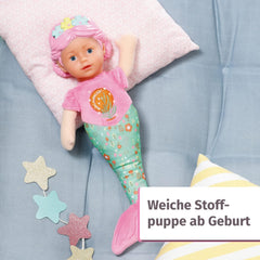BABY born Sirène pour bébés, poupée douce lavable, poupée sirène avec tête en vinyle souple, 33 cm de haut, 832288 Zapf Creation