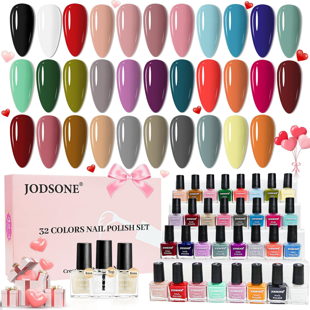 JODSONE Lot de 12 vernis à ongles 10 couleurs combinaison 2 couches de base et top coat Vernis à ongles à séchage rapide pour amateurs et débutants