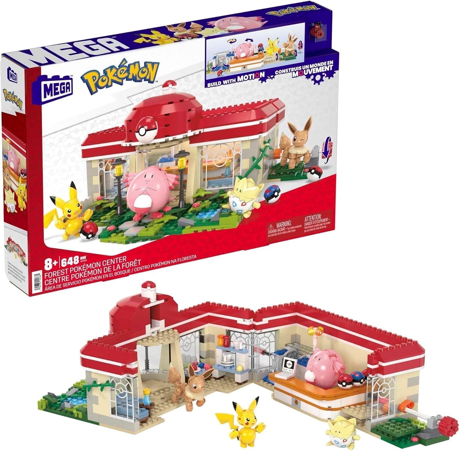 Jouet de construction de figurines d'action MEGA Pokémon, arène d'entraînement de 1 101 pièces, jeu de combat et 5 figurines mobiles pour enfants, figurines d'action HWR82 Naty Shop Building Set
