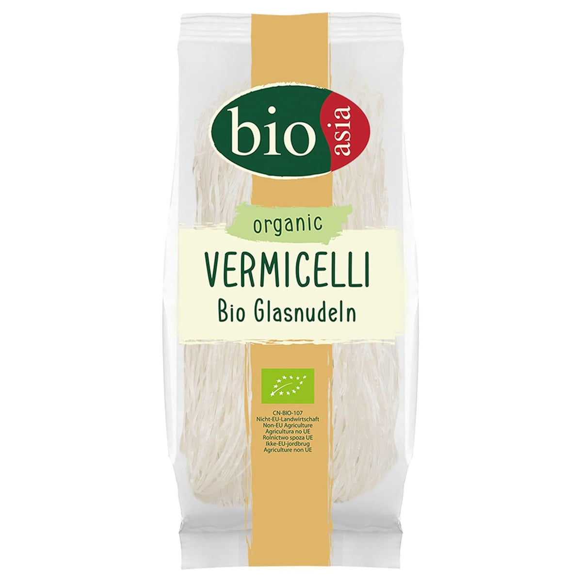 Bioasia Nouilles en verre biologiques – Nouilles longues en verre à l'amidon de pois biologique – Naturellement végétaliennes et sans gluten – 1 x 100 g