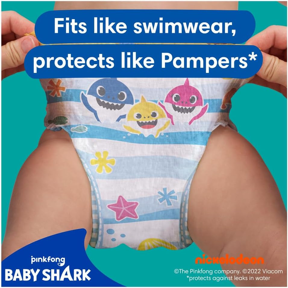 Pampers (Ancienne Version), Short de Bain Jetables Splashers - Taille 5/6 (14kg+) - Carton de 8 Paquets de 10