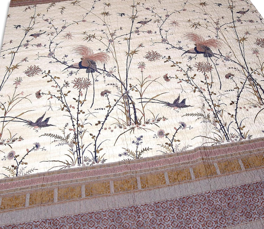 Bassetti Couvre-lit Fong, 100 57 fils par cm² / garnissage : 100% pur coton, crème, 220X255 cm Bassetti Lits et Couvertures