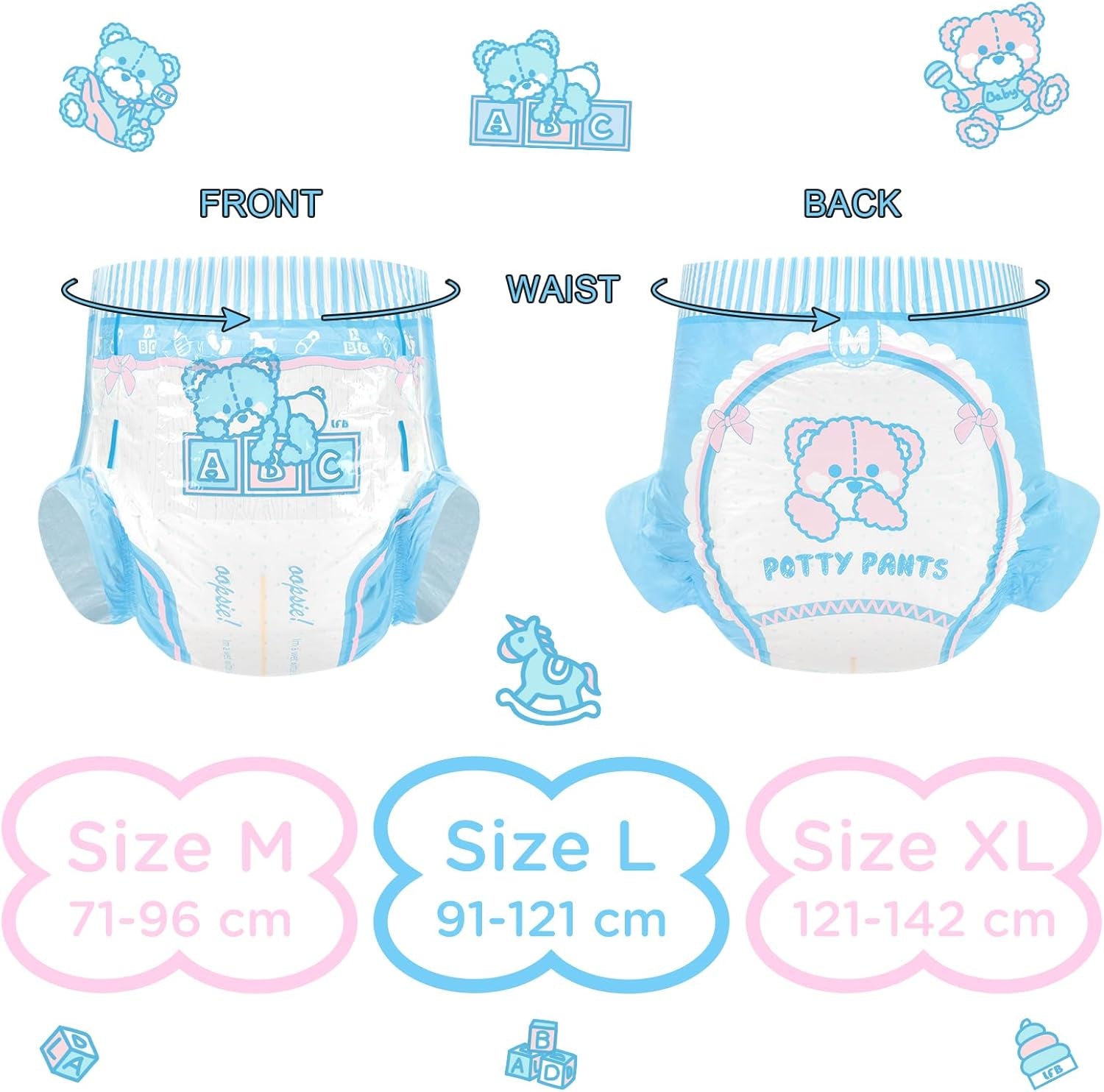 Couches Imprimées Adultes 5500-5800ml 10 Pièces - Slips de Toilette (XL)