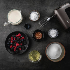 Tefal HT650E Power Mix Silence Batteur à main | 600 watts | Contrôleur de vitesse variable | Fonction Turbo et Auswurf | Moteur de loisirs extrêmes | Incl. 2 Rührbesen et 2 Knethaken | Cuisine de blé Naty Shop
