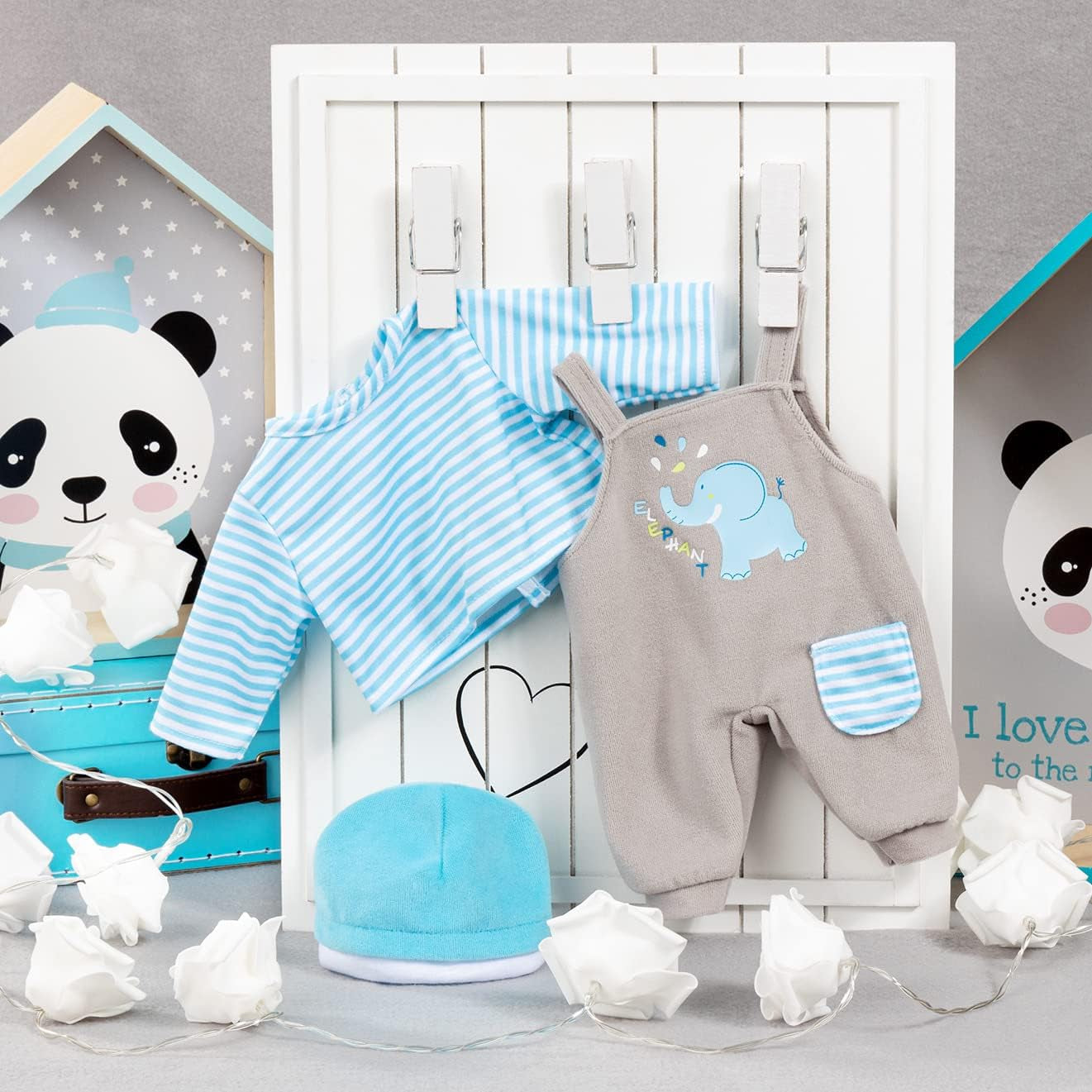 Bayer Design 84676AA Puppenkleidung, Puppenoutfit 40-46 cm, mehrteilige Puppenanziehsachen, Puppenzubehör