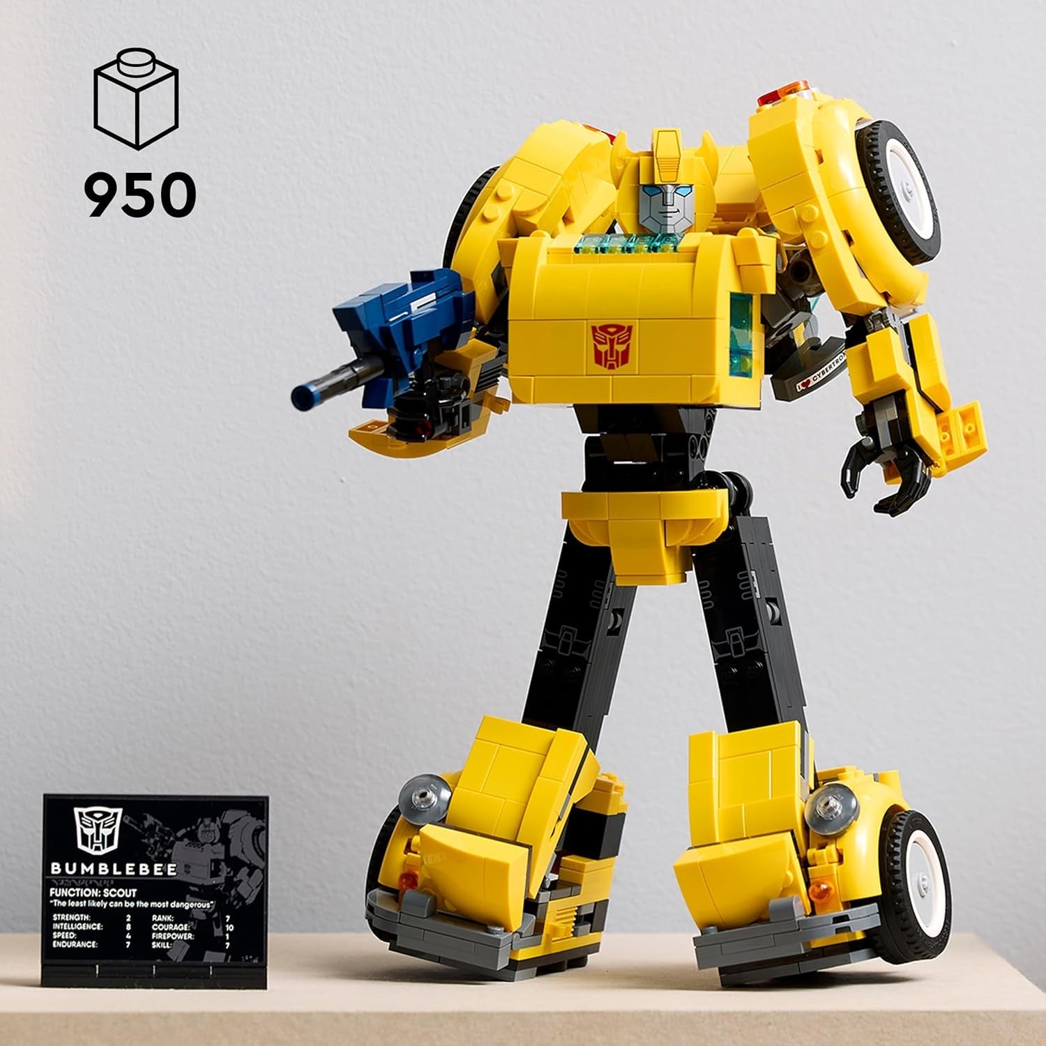 LEGO Icons Transformers Bumblebee, Roboter-Actionfigur für Erwachsene zum Sammeln, Bauset zum Film für Science-Fiction-Fans, lässt Sich in EIN Auto umbauen, Abenteuer-Spielzeug 10338