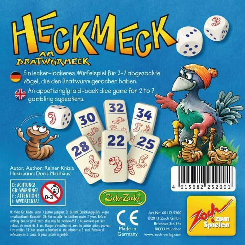 Zoch 601125200 – Heckmeck am Bratwurmeck – le jeu de dés turbulent dans le cadre de poulet populaire pour les oiseaux intelligents qui ont senti le ver bratwurmeck, à partir de 8 ans