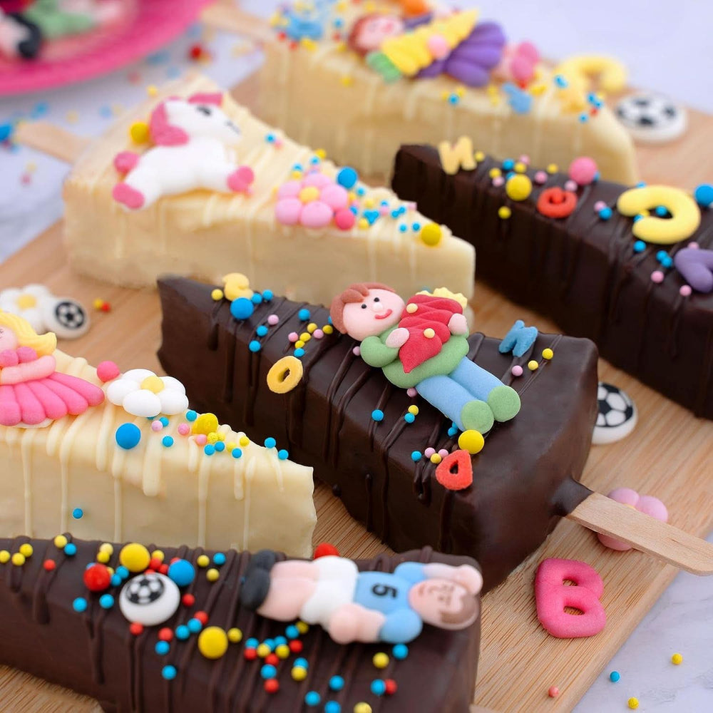 Günthart, 8 figurines en sucre pour la rentrée scolaire et les lettres, 115 grammes Sprinkles Naty Shop