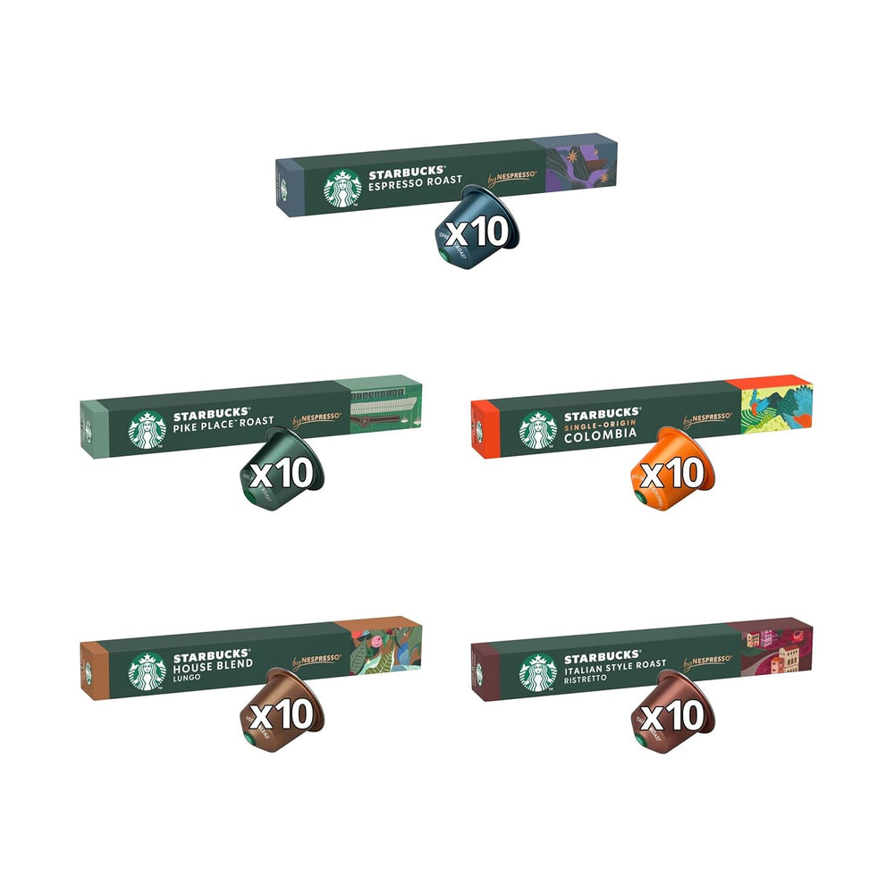 STARBUCKS Coffee Shop Classics – Pack de torréfaction expresso STARBUCKS de Nespresso, capsules de café 10 x 10 (100 capsules) – Exclusivité Amazon