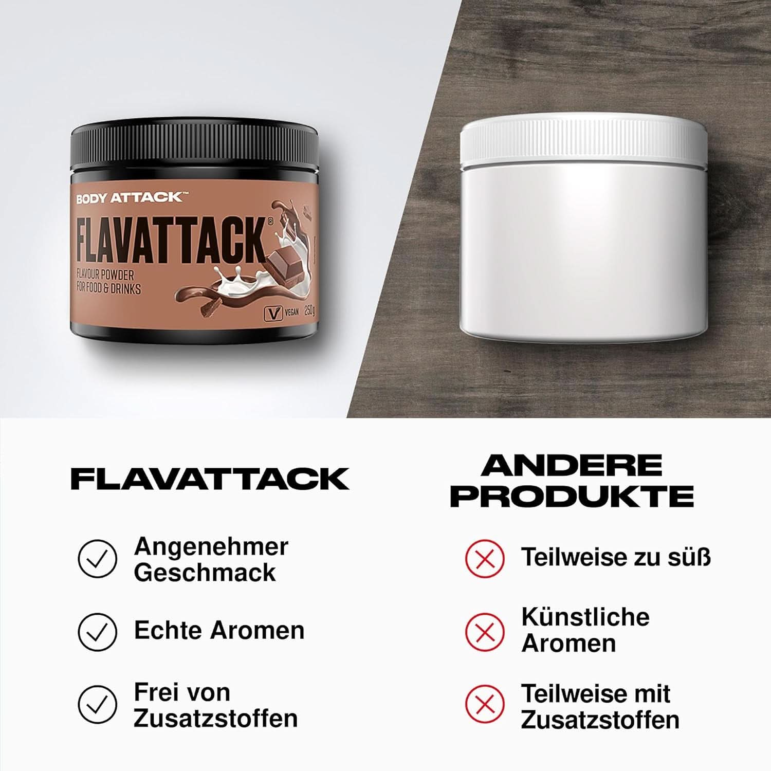 Body Attack Flavattack®, Brownie Double Choc, 250G / 83 portions Arômes Naty Shop