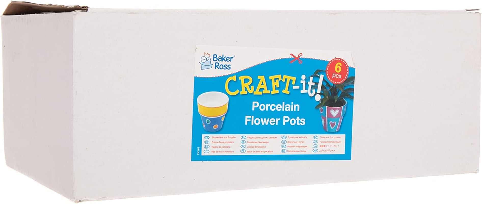 Baker Ross Mini pots en porcelaine (6 pièces), Porcelaine