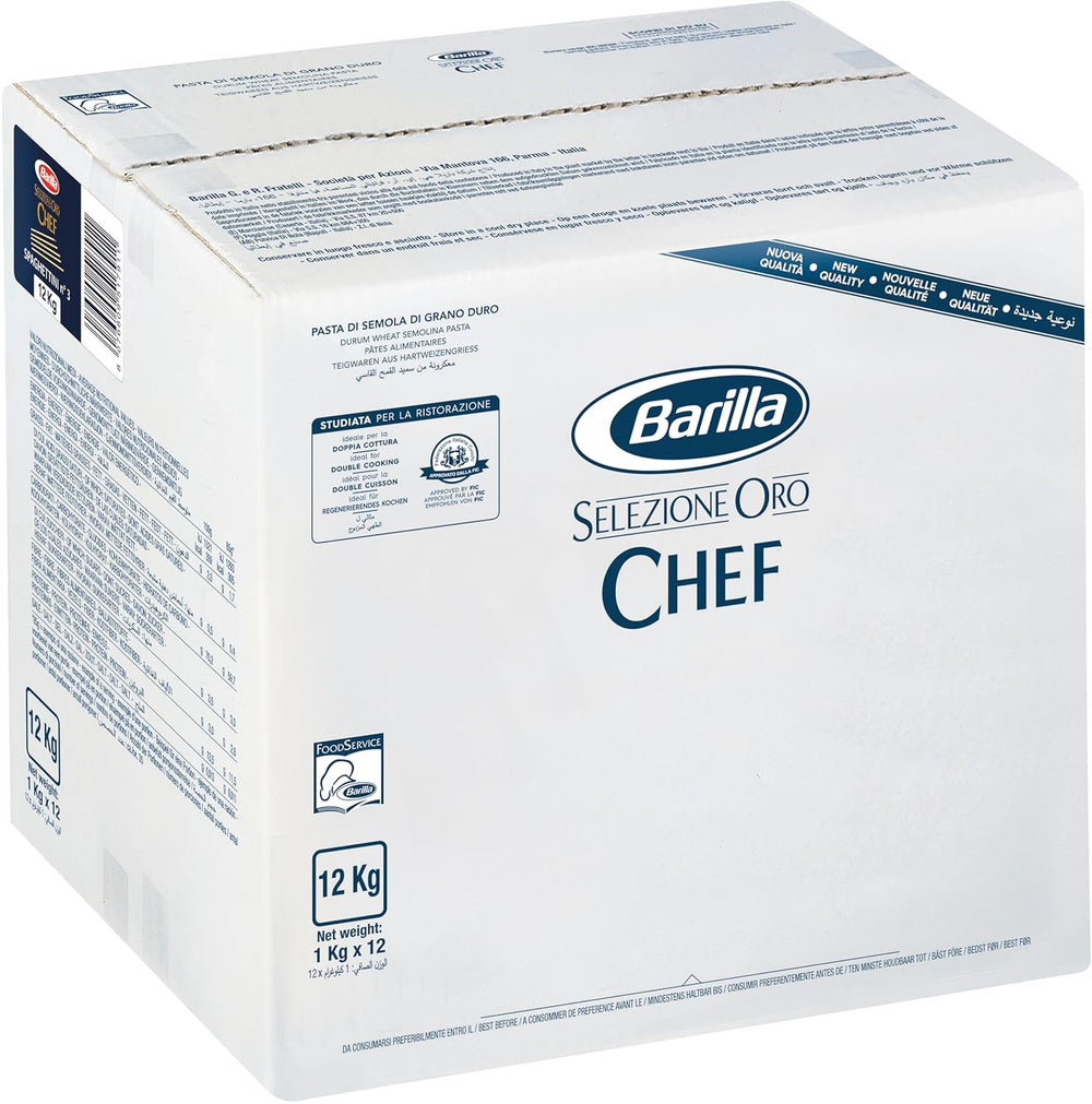 Barilla Selezione Oro Chef Spaghettini n. 3, paquet de 12 (12 x 1kg)