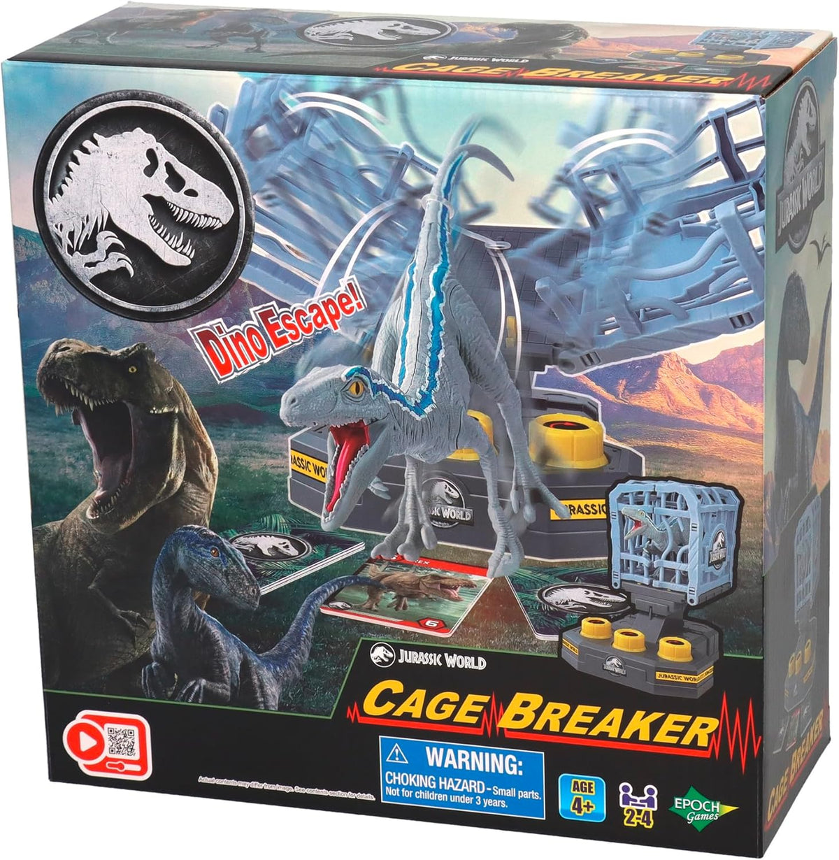 EPOCH Games, Jurassic World - Cage Breaker, 7523, jouet dinosaure, jeu de société pour enfants à partir de 4 ans