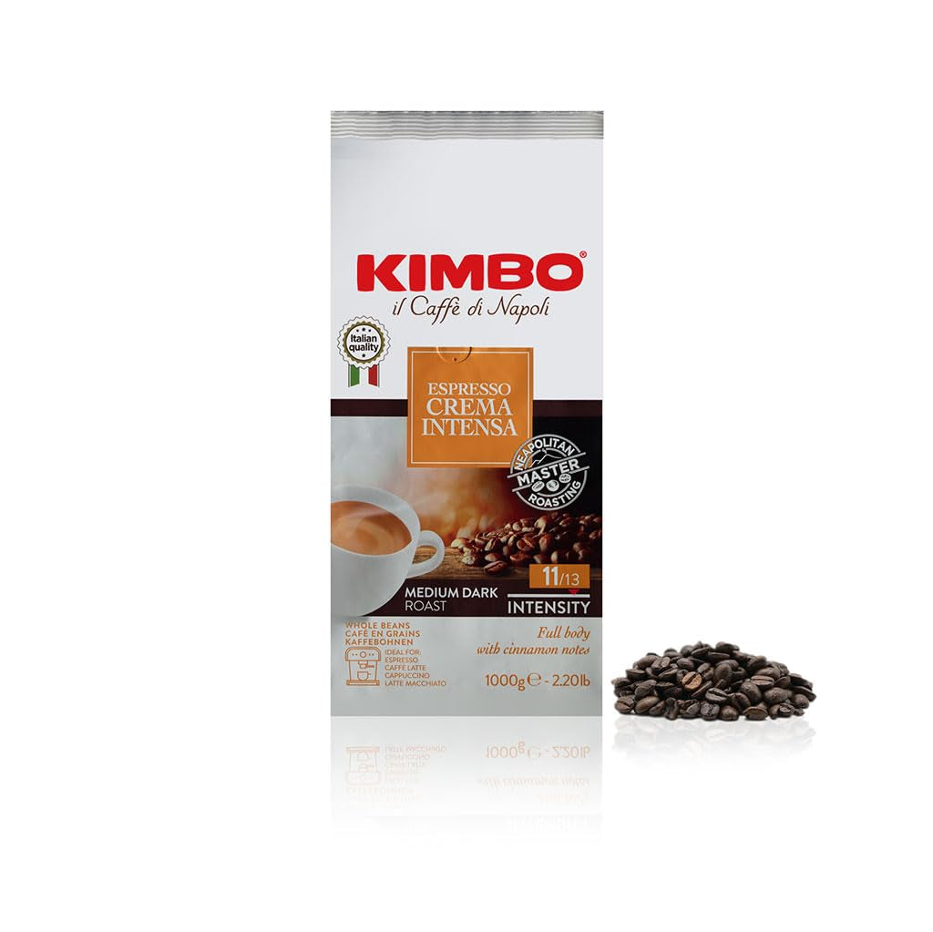 Café en grains entiers Crema Intensa, torréfaction moyenne, sac de 1 kg