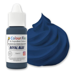 Colorant alimentaire à base d'huile Sugarflair Colourflex, bleu royal, colorant alimentaire liquide hautement concentré, colorant alimentaire pour crème au beurre, chocolat, pâte, fondant, glaçage et plus encore - 15 ml