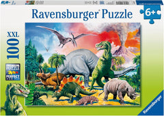 Puzzle Ravensburger pour enfants - 10957 Parmi les dinosaures - Puzzle Dino pour enfants à partir de 6 ans, avec 100 pièces au format XXL Puzzle Naty Shop Single