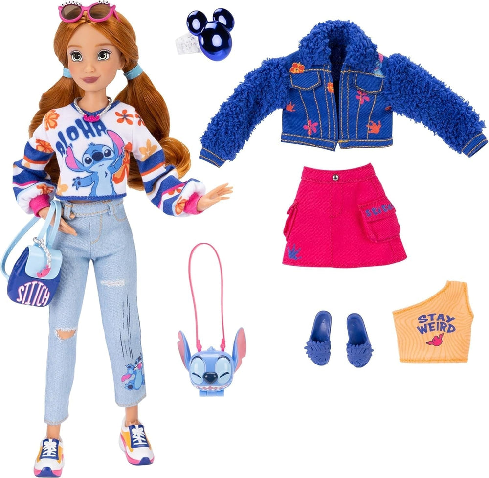 Poupées mannequins Disney ILY 4EVER Stitch avec cheveux rouges 11,5" de haut avec 13 points d'articulation, deux tenues complètes Mix-And-Match et une bague Mickey étincelante pour vous ! Poupées Naty Shop