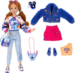 Poupées mannequins Disney ILY 4EVER Stitch aux cheveux rouges, mesurant 29 cm, avec 13 points d'articulation, deux tenues complètes mix and match et une bague Mickey scintillante pour vous !