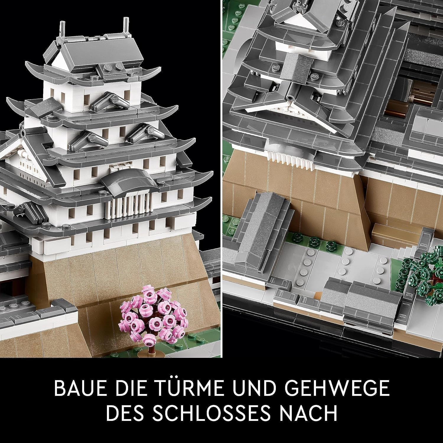 LEGO Architecture Château de Himeji, kit de modèle adulte, collection Landmark, ensemble de fans de jardinage créatif et de culture japonaise avec cerisier en fleurs, cadeau pour lui et elle 21060 Ensembles de construction Besuche den LEGO-Store