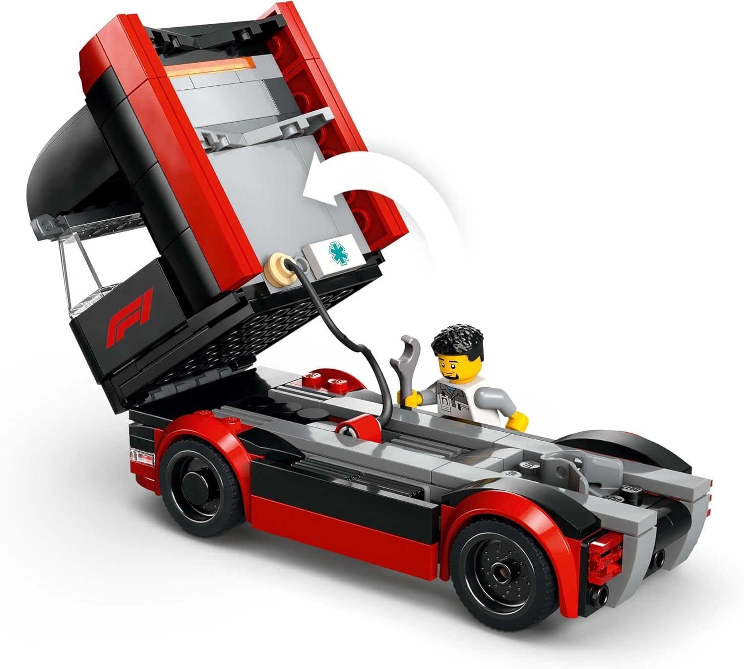 LEGO City F1 Transporter avec voitures de course F1 RB20 et AMR24 - Transporteur de voitures miniatures pour les équipes de Formule 1 Red Bull et Aston Martin - Incl. 5 figurines - Cadeau pour garçons et filles à partir de 8 ans 60445 Jeux de construction Besuche an LEGO-Store